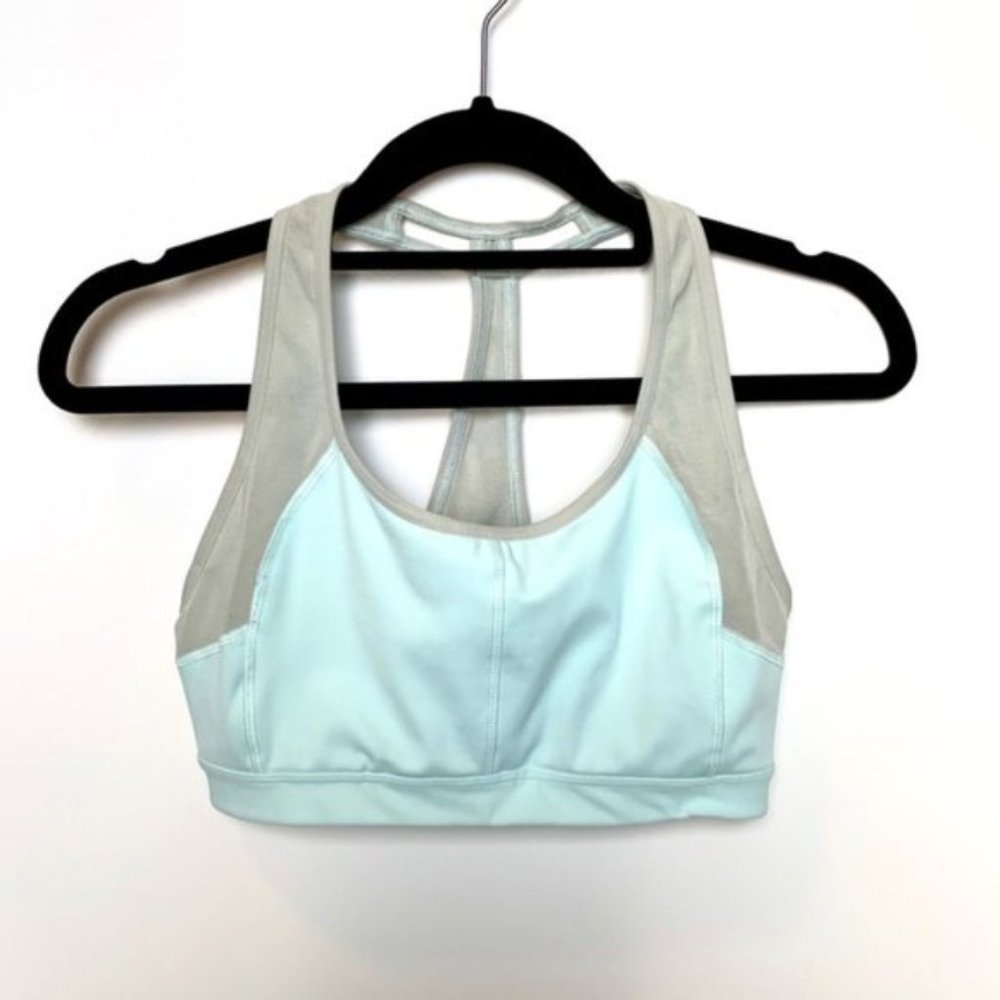 Athleta SportsAthletic Bra Light Blue and Gray XS